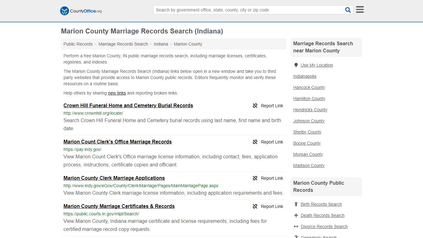 Marriage Records Search - Marion County, IN (Marriage Licenses ...
