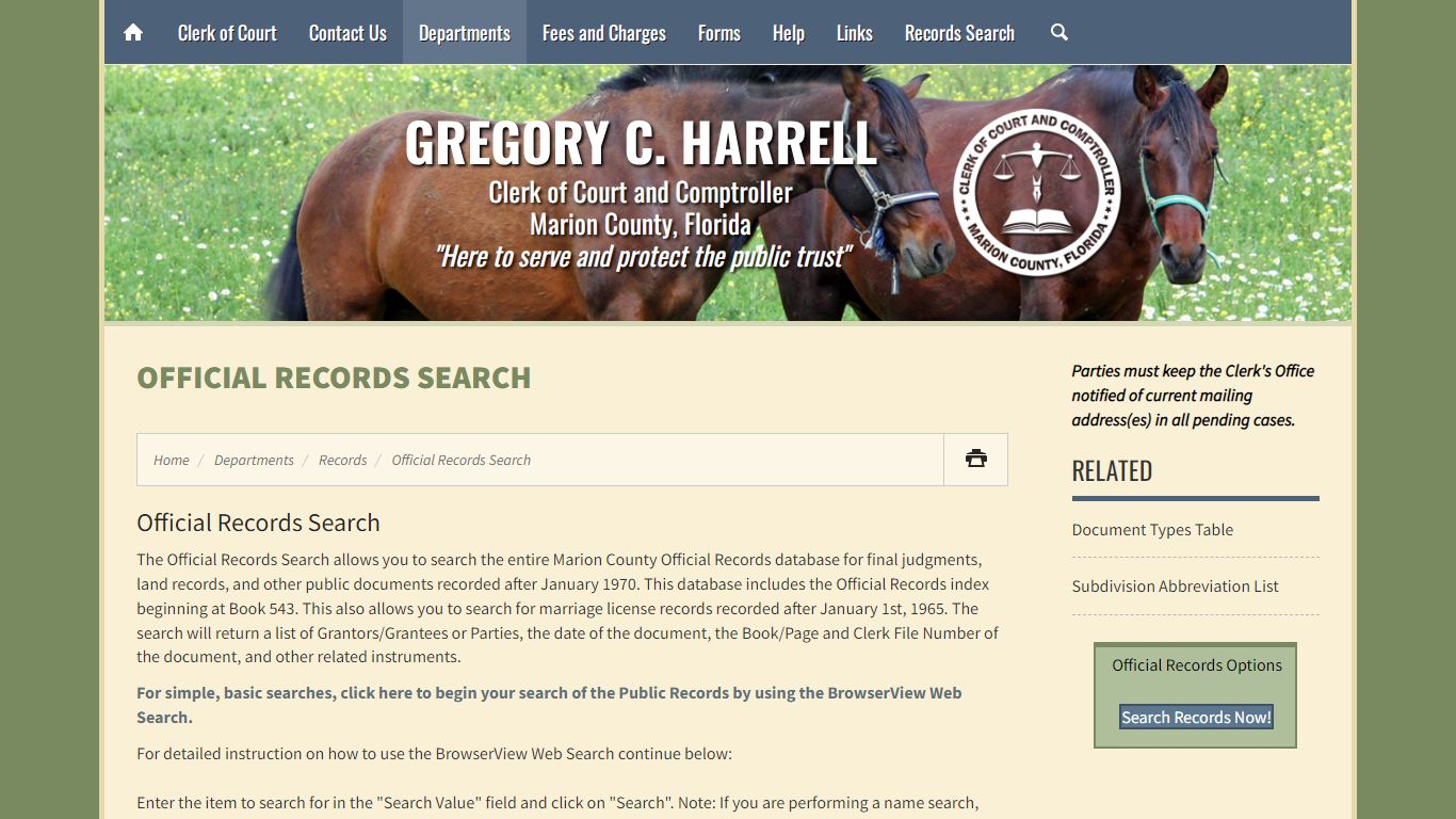 Official Records Search - Marion County Clerk