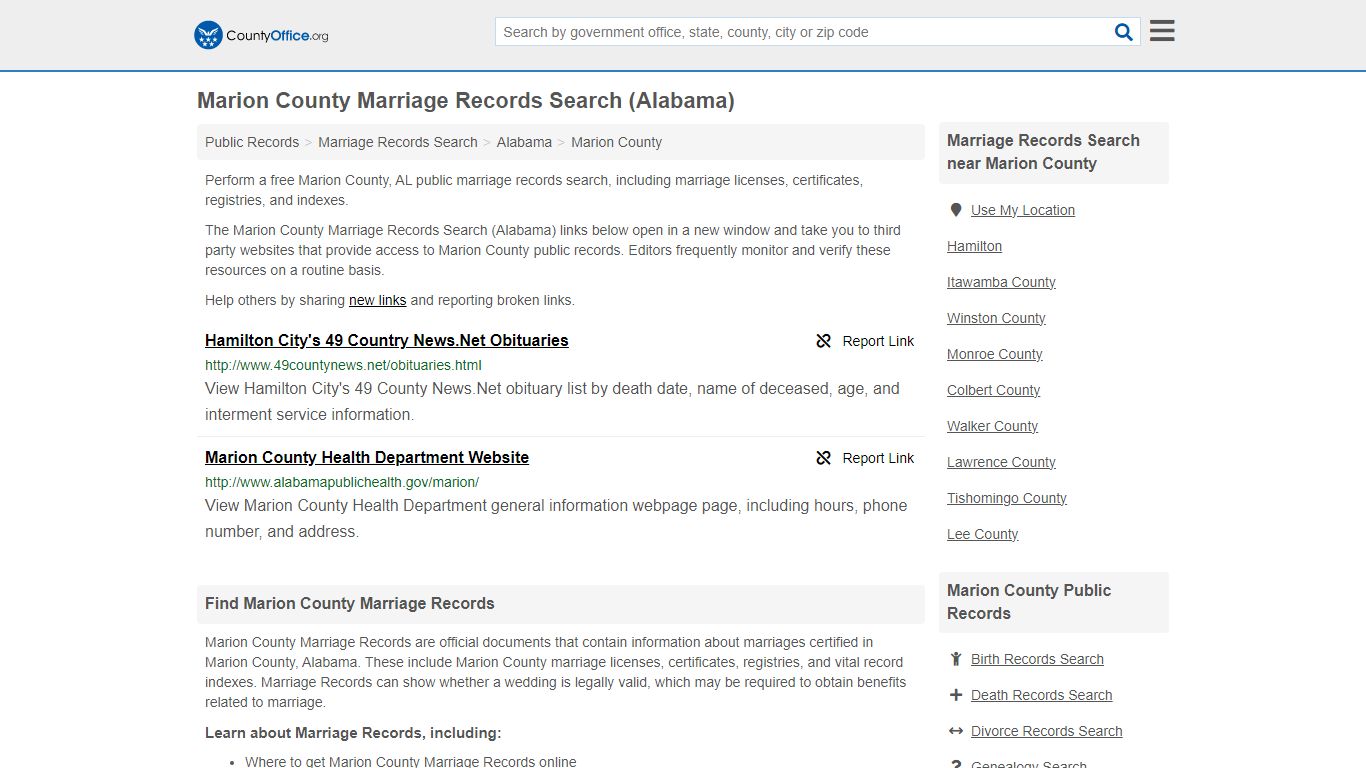 Marriage Records Search - Marion County, AL (Marriage Licenses ...